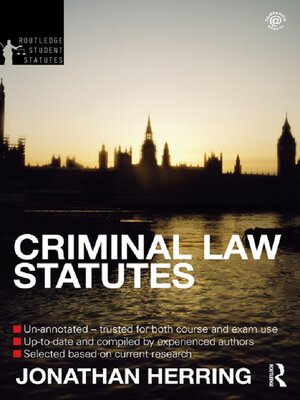 cover image of Criminal Law Statutes 2012-2013